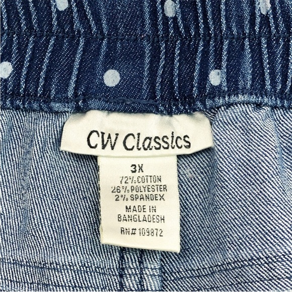 CW Classics Blue Denim Polka Dot Print Pull-On Jean Capris - Picture 4 of 14
